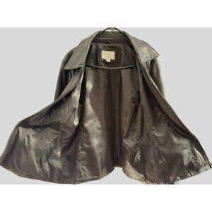 Worthington Genuine Leather Jacket - Classic Black Zip-Front Womens coat